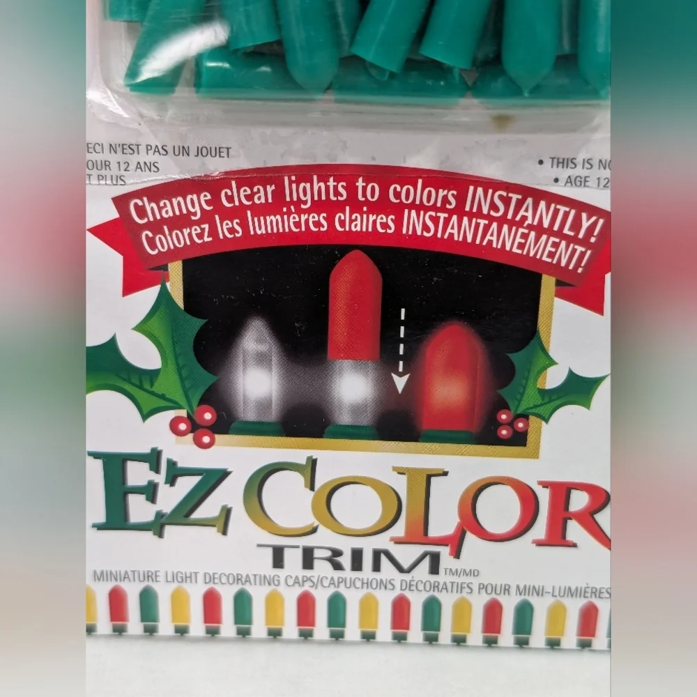 Vintage Barcana EZ Color Trim Mini Light Decorating Caps. 52 Green Caps NEW